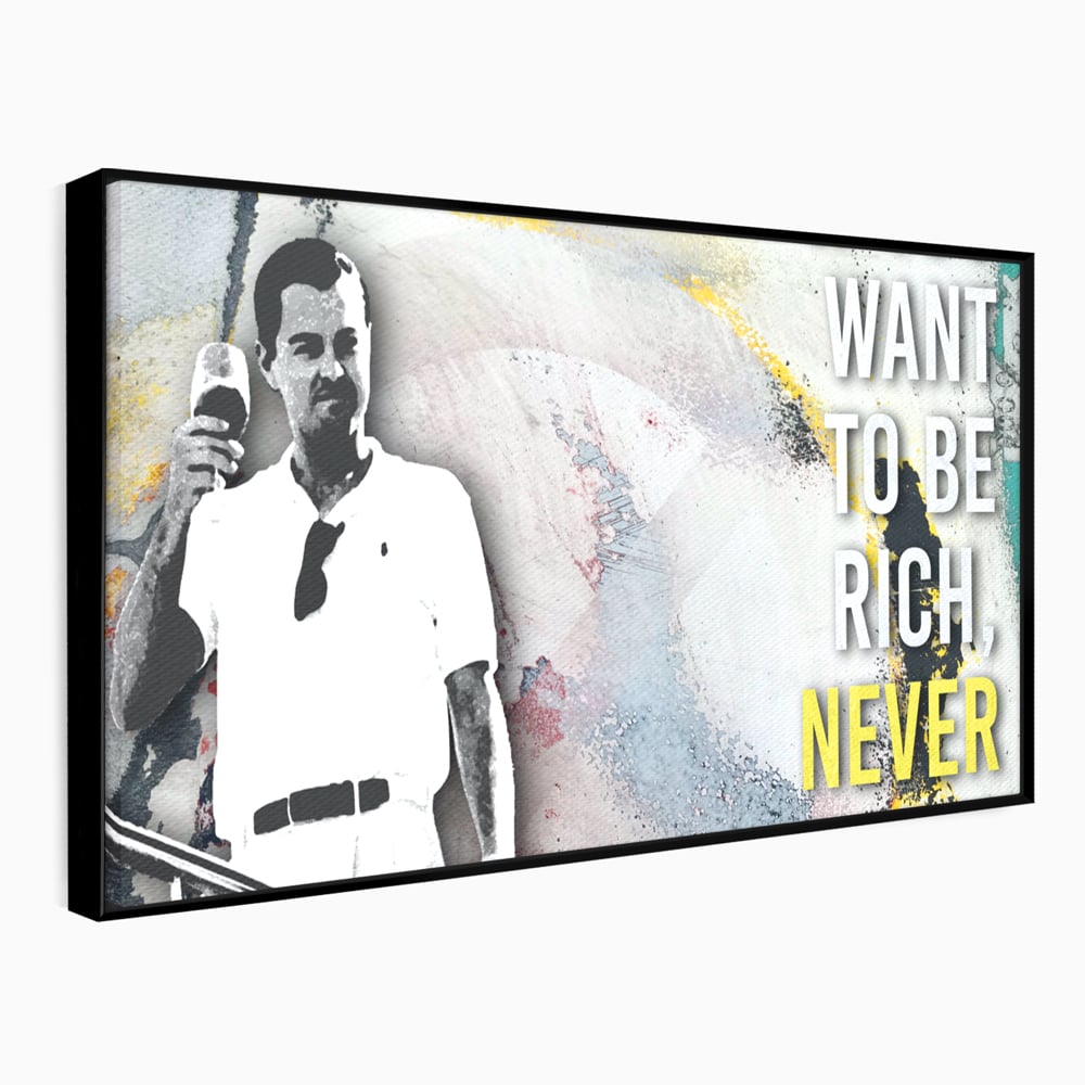 Tablou canvas cu tablou canvas cu leonardo dicaprio, in rama de aluminiu negru